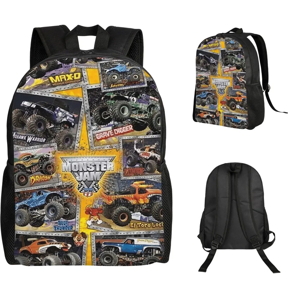 

Классический рюкзак с рисунком Monster Jam для студентов, мальчиков и девочек, школьная сумка, сумка для компьютера, сумки через плечо