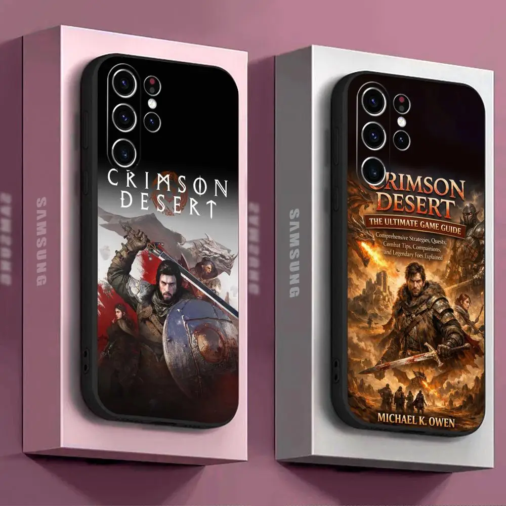 C-Crimson Desert Phone Case For Samsung Galaxy S26 S25 S24 S23 S22 S21 S20 Plus Ultra Note20 Soft Black