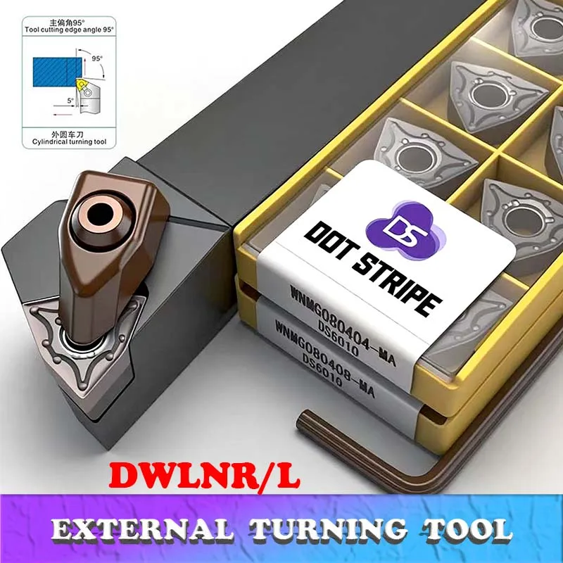 

DWLNR DWLNL DWLNR1616H08 DWLNR2020K08 DWLNR2525M08 External Turning Tool Lathe Cutter Original Machine Metal Holder WNMG Insert