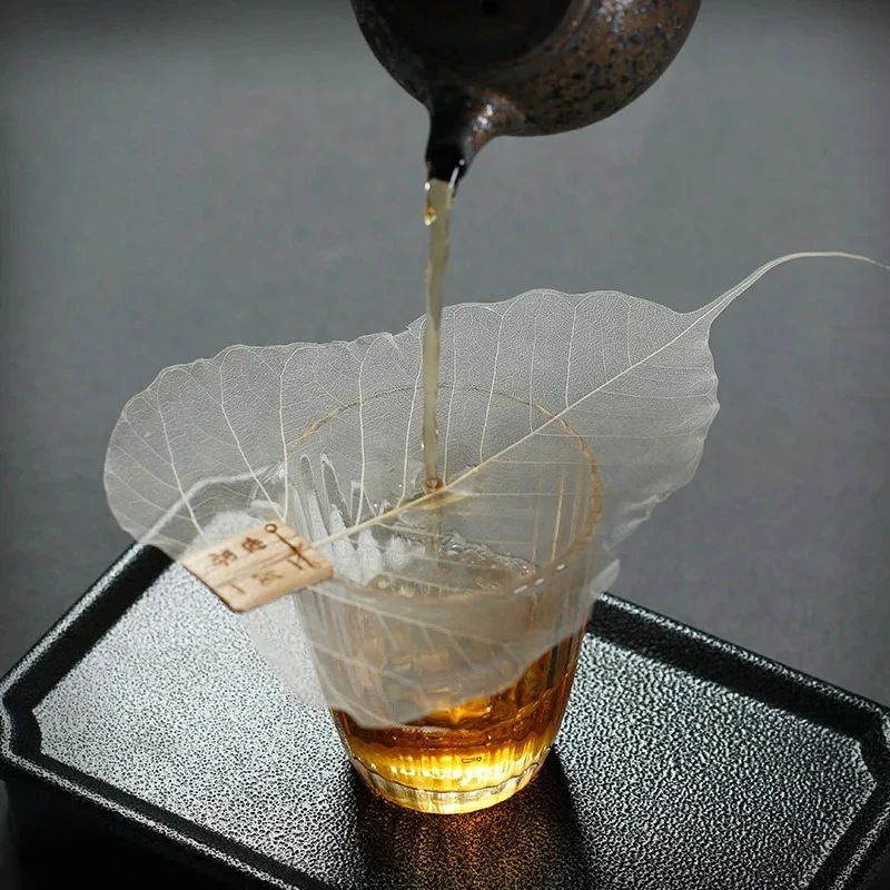 Filtre à thé Kung Fu en forme de feuilles réutilisables, personnalité créative, feuille de Bodhi, passoire à thé à mailles fines, accessoire de cérémonie du thé