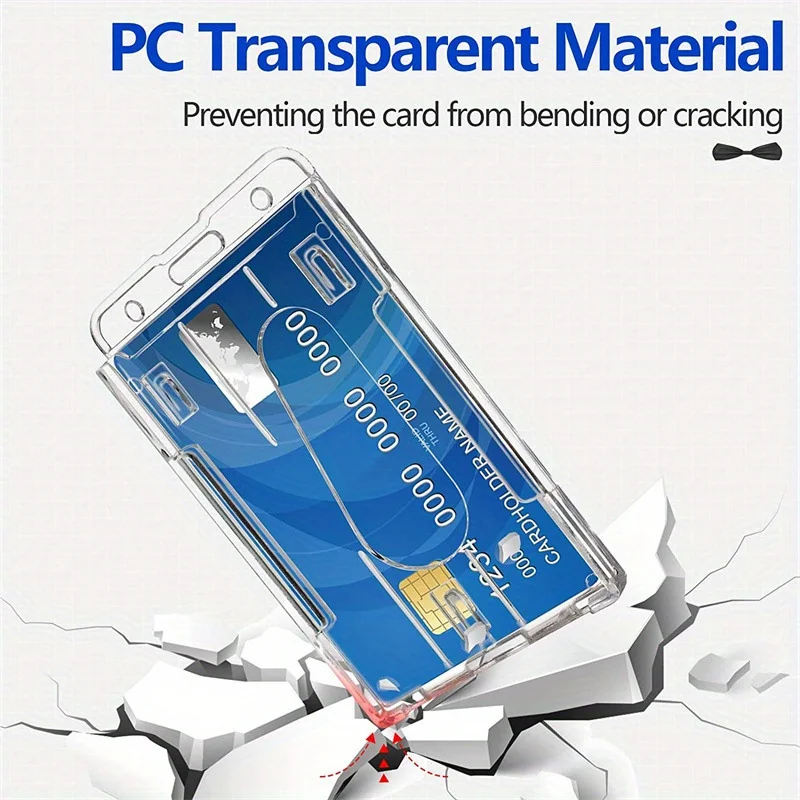 Llavero con carrete de insignia, funda retráctil para permiso de trabajo, funda con ranura para tarjeta Dual, Protector de tarjetero, cubierta de etiqueta de identificación