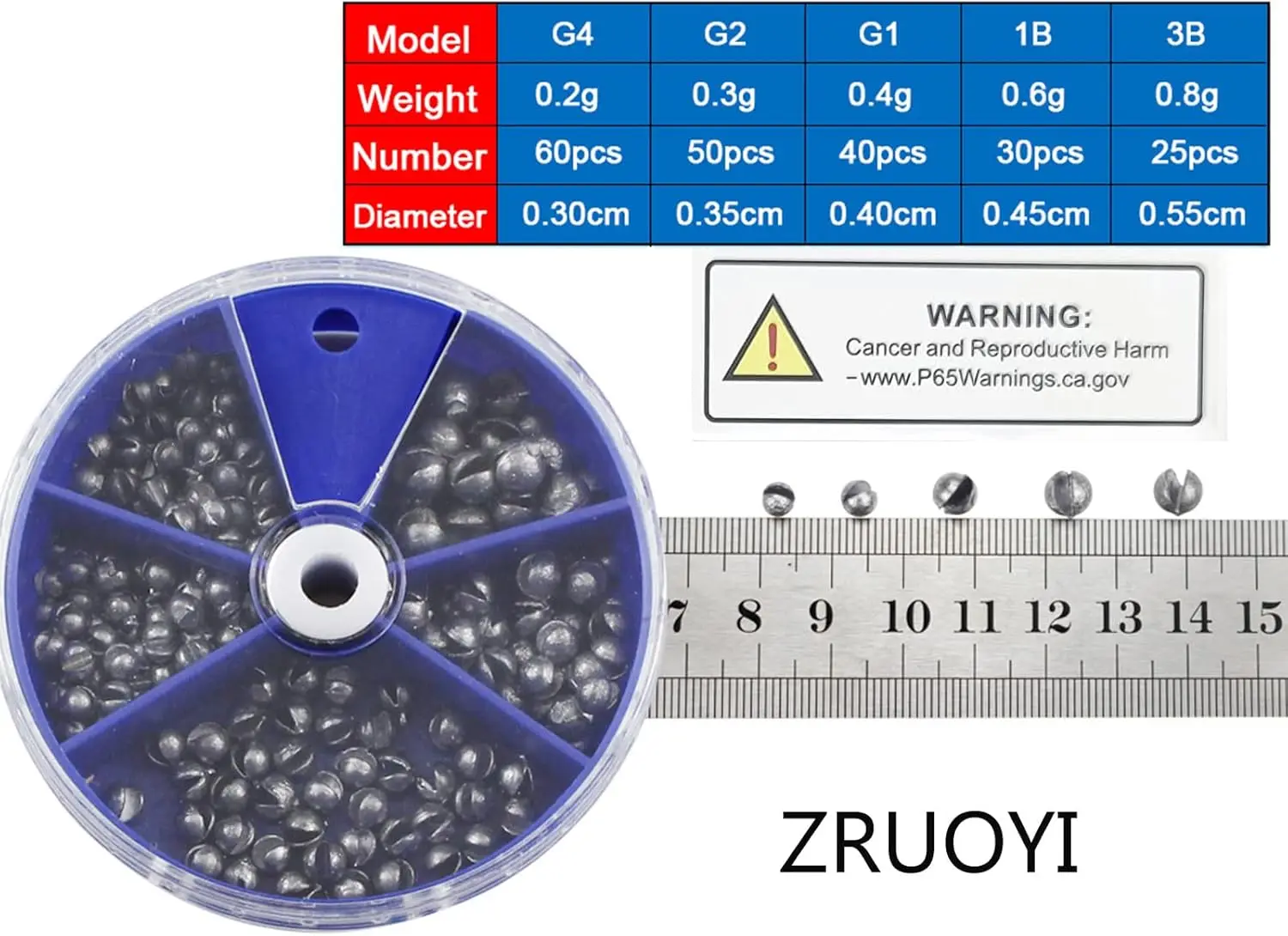 1 Set (205 Stück) Bleianhänger mit runder Öffnung, Senkblei, Angelzubehör für Jig-Rigs, abnehmbares Senkblei, Angelzubehör – Detail 3