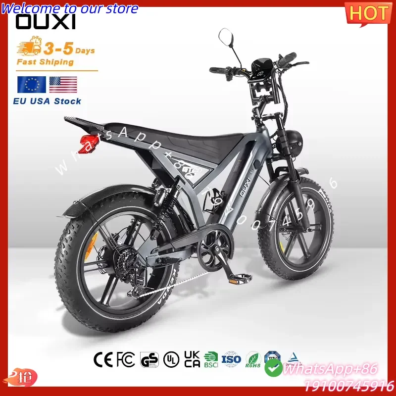 2026Hot GT20 Electric Bike 7-Speed 20-Inch Bike with 48V Integrated Battery Hybrid V20 Pro Fatbike Wholesale for