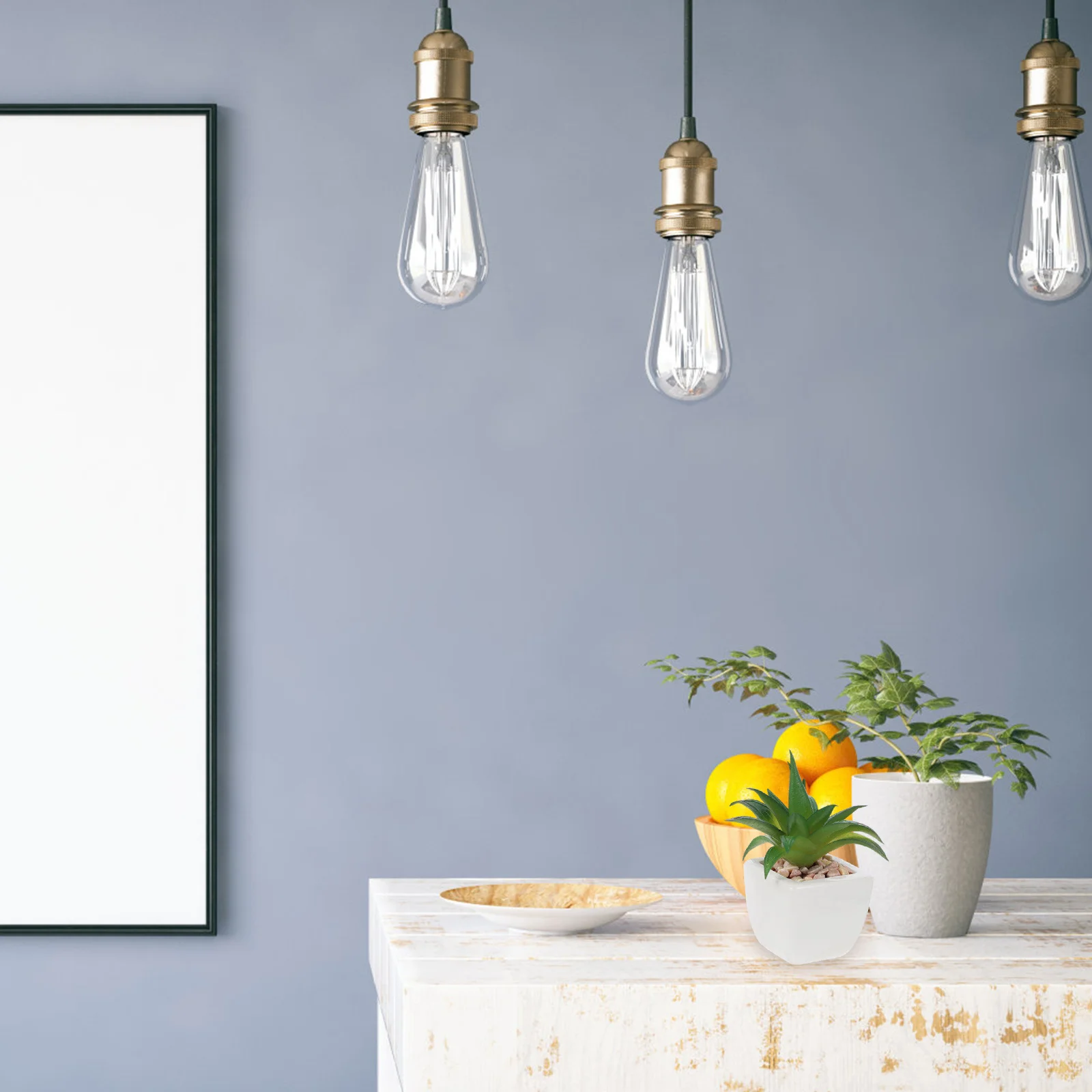 

2Pcs Artificial Succulent Plants Simulation Fake Potted Succulents Home Office Decor Realistic Faux Bonsai Desk Decoration