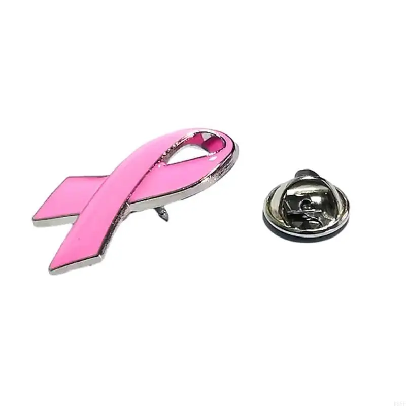 Pink Ribbon Breast Cancer Awareness Pin - close-up view