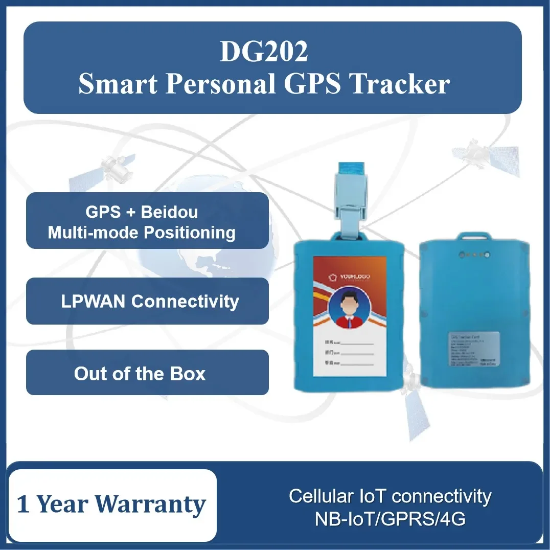 DG202 Worker ID Card Size Portable Small Wireless GPS Tracker Personal Locator Human Tracking NB-IoT Iot Solutions & Software