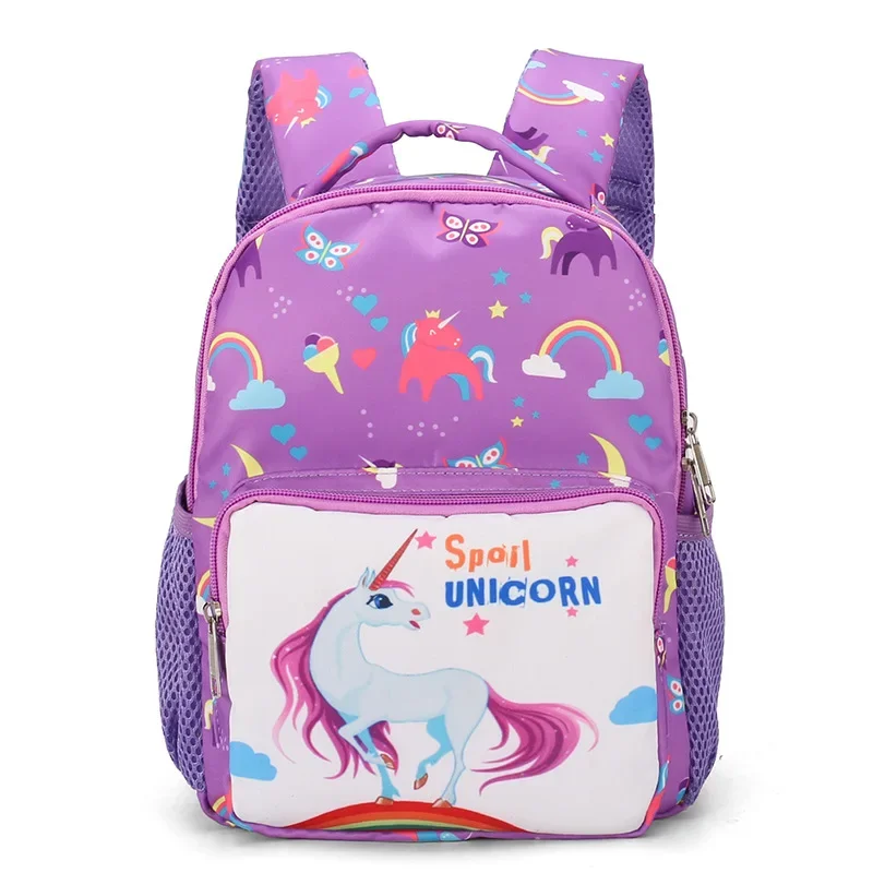 Mochila de unicornio para niña pequeña, morral escolar de dibujos animados, bonita