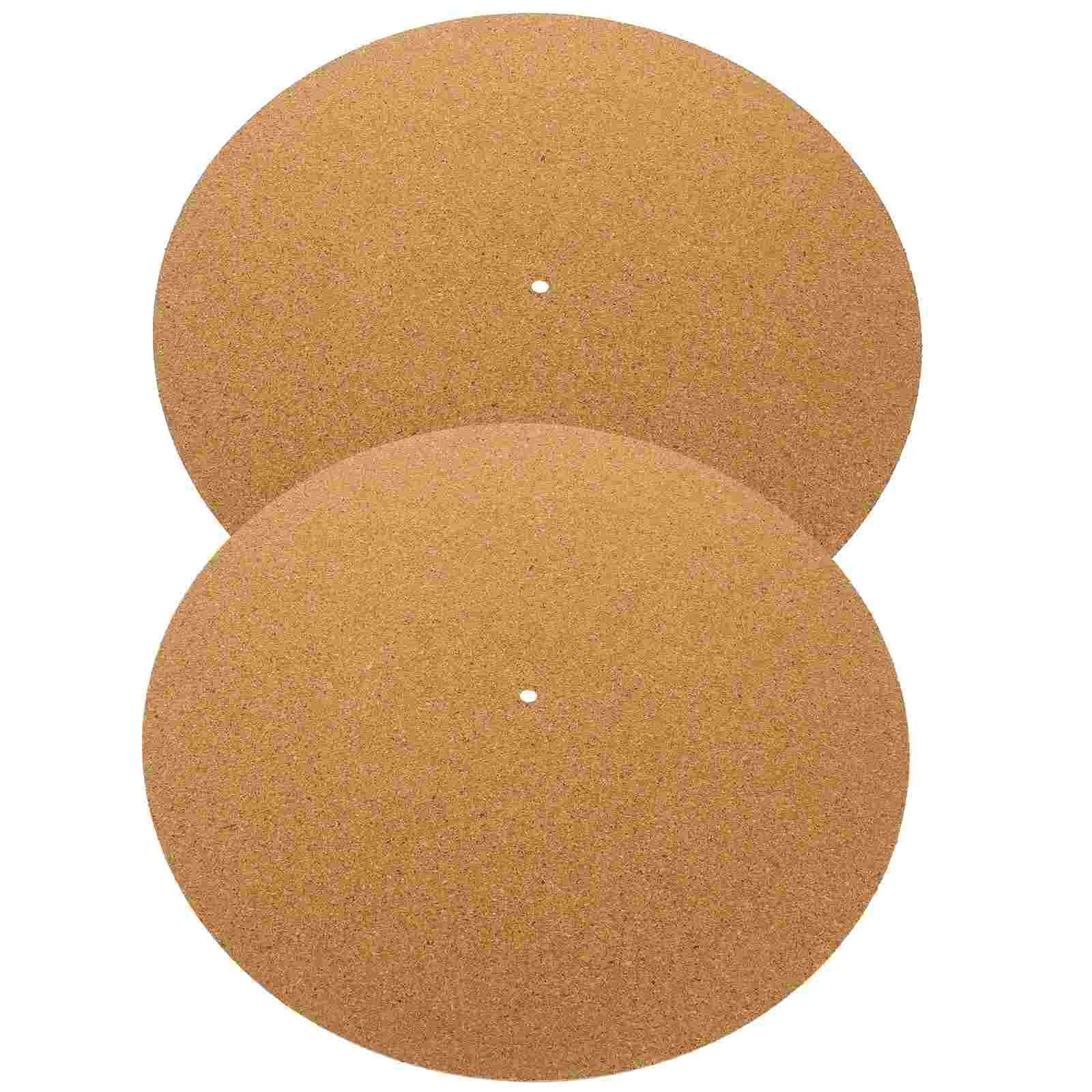 

2 Pcs Audio Recorder Cork Pad Gramophone Turntable Vinyl Player Shock Absorbing Protective Mat