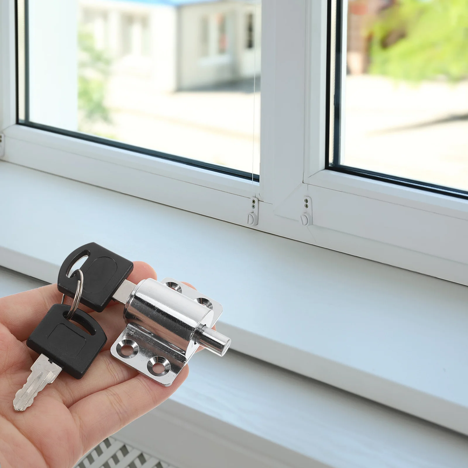 

Sliding Window Lock Buckle Childproof Safety Latch Adjustable Stopper for Horizontal Sliding Windows Security Door Lock