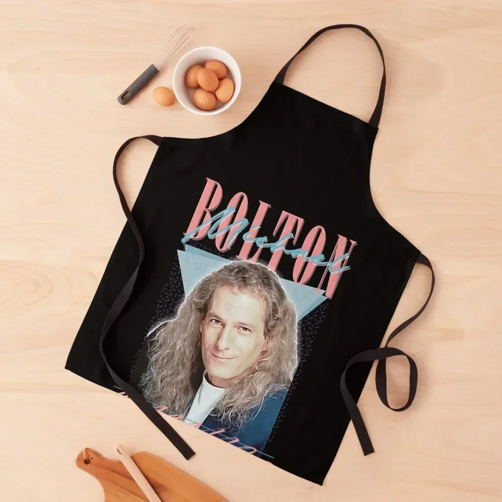 Michael Bolton 90s Style Fan Art Design Apron Kitchen Women for home useful pieces kitchen clothes for men Apron