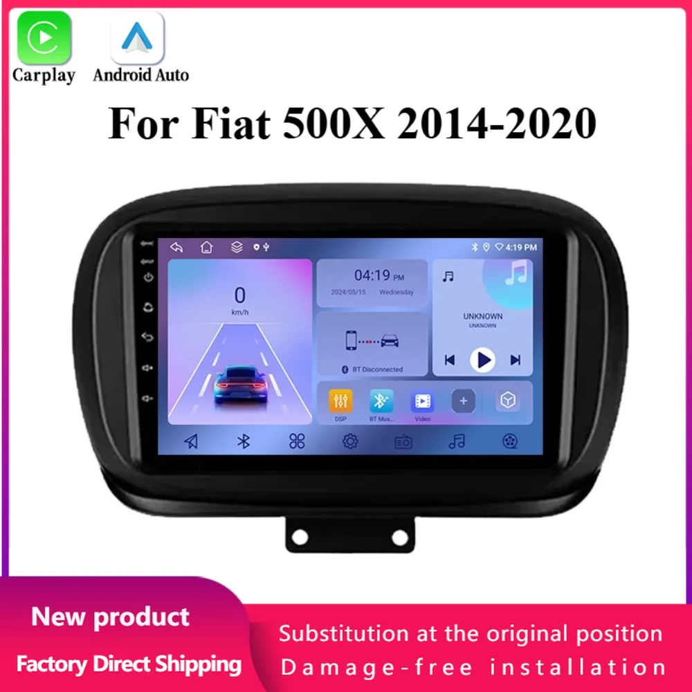 

Car Radio Android 14 For Fiat 500X 2014-2020 Multimedia Stereo Bluetooth Navigation Player 4G Wireless GPS CarPlay Touch Screen