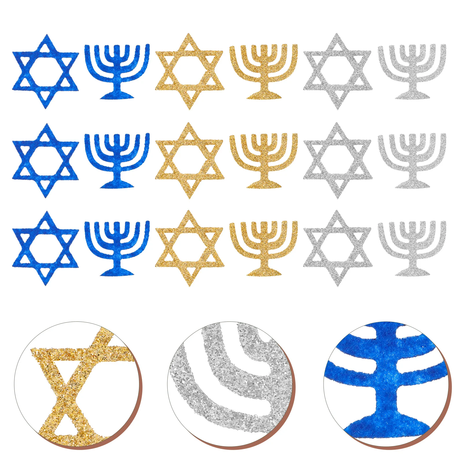 

100 Pcs Six-pointed Candlestick Chanukah Table Decorations Party Decorate Paper Goods Centerpiece Vacation Star Scatter Glitter