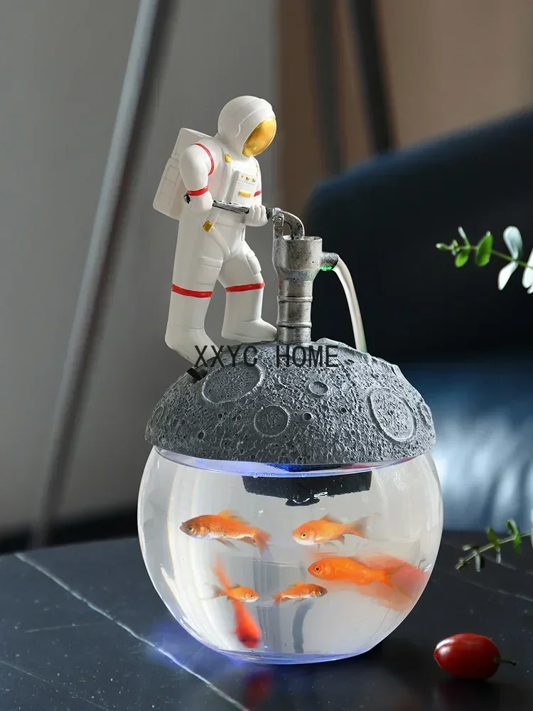 

TAO Creative Lunar Astronaut Circulation Water Fountain Fish Tank Home Decoration Living Room Gift Office Desktop Small Decorati