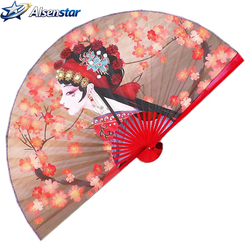 Large Decorative Folding Fan Chinese Classical Peking Opera Prop Fan Wall Mounted Abanico Decorative Background Wall Ventilador