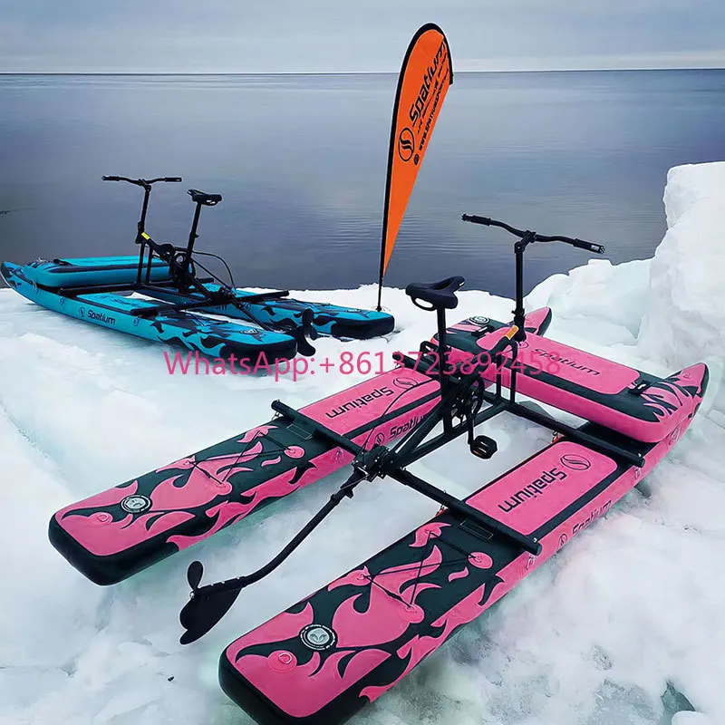 

Надувные водные велосипеды Spatium Hydro Sea Bike с педальным приводом, спортивные понтонные лодки для рыбалки, с аксессуарами, в продаже