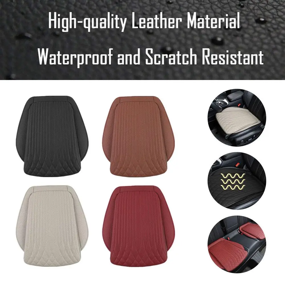 Breathable Car Seat Cushion Luxury Leather Commercial Rebound Seat Vehicle Support Cover Universal Sponge High Non-slip Pad P7E4