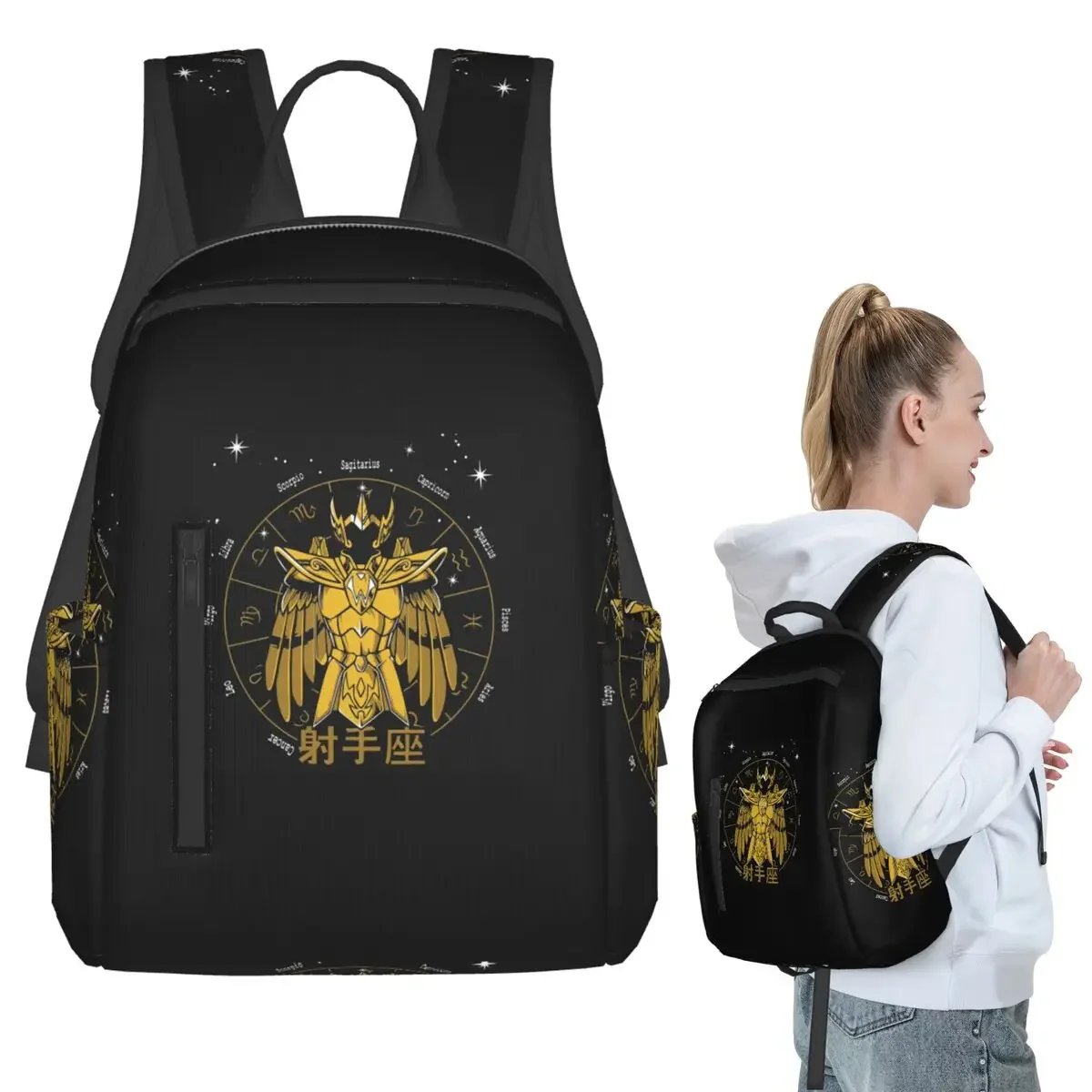 Knights Of The Zodiac Sagittarius Cloth Milo Gold Saint Seiya Backpack Student BookBag Kids School Bag Laptop Men Women