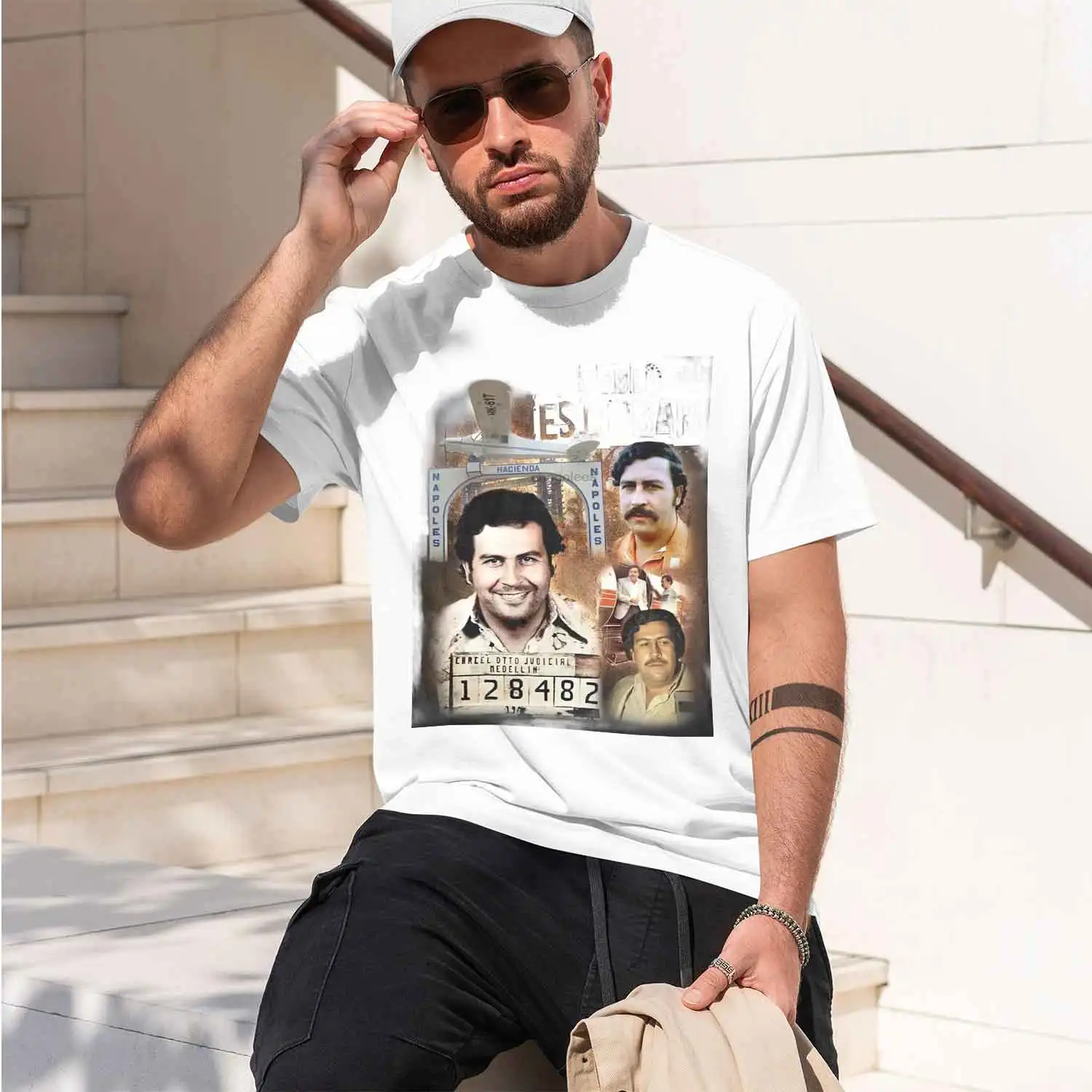Graph Design Men's T-Shirt Pablo Escobar Theme Summer Casual Wear For Fans Of History And Figures 2026 New Model Short-sleeve cr