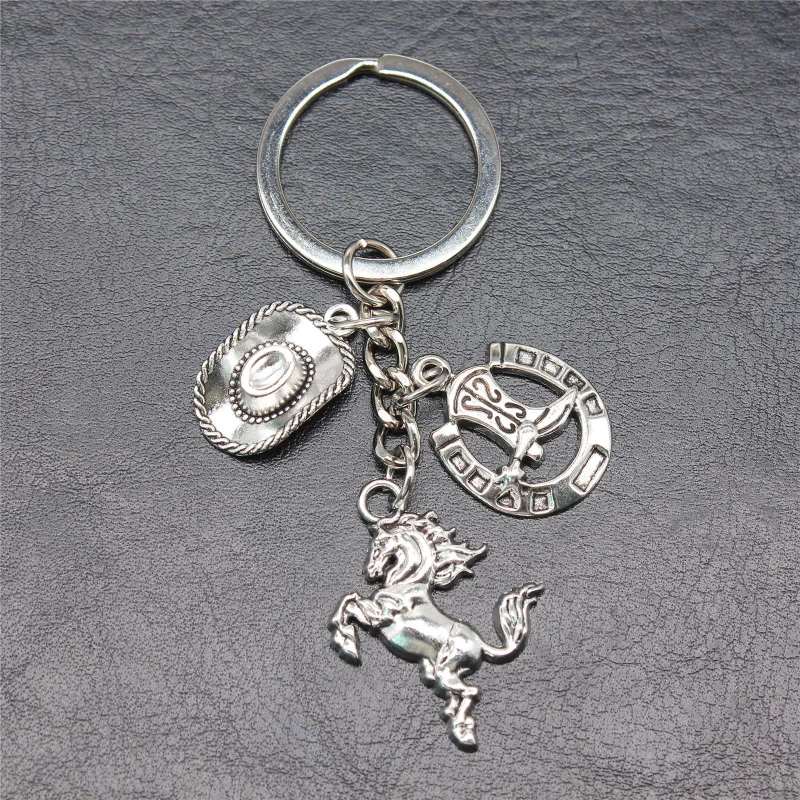 Fashion Jewelry Alloy Pendant Keychain Originality Cowboy Horseshoe Pendant Classic Gift