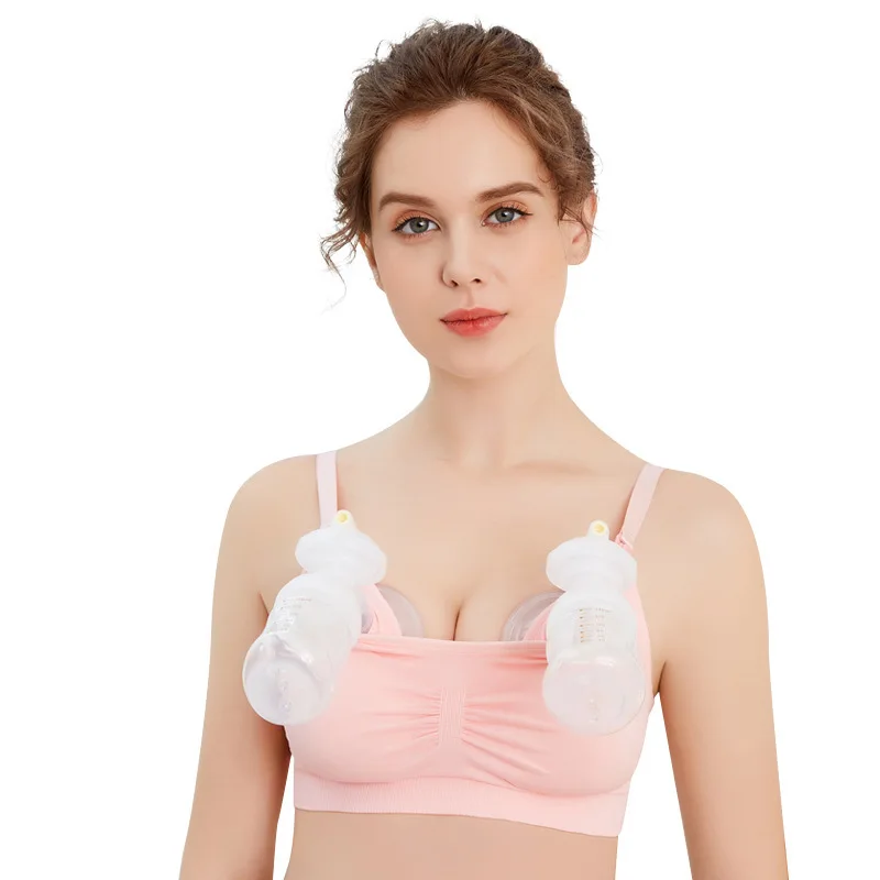 Hands-free bra for breast-feeding underwear after delivery without steel ring thin buckle hanging breast pump milking underwear