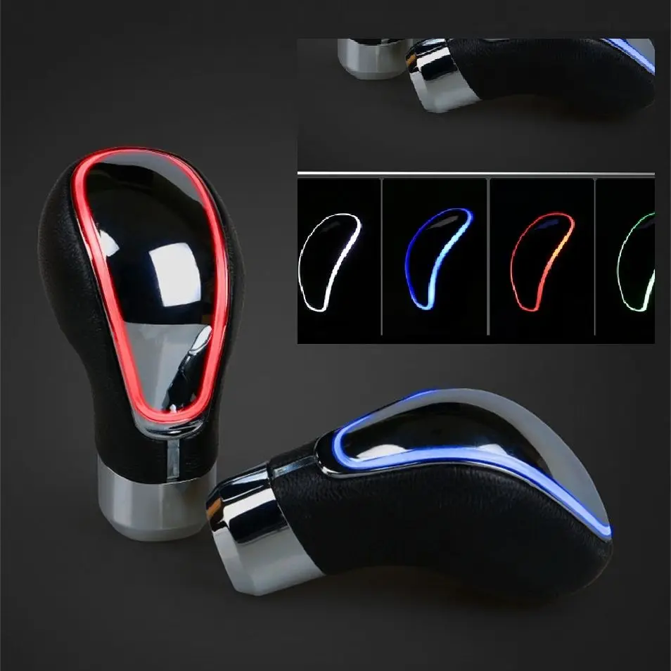 Car 7 Colors Changes Activated LED Gear Handball Knob Light Cigarette Lighter Charger MT Fit For Honda Toyota Nissan Mitsubishi