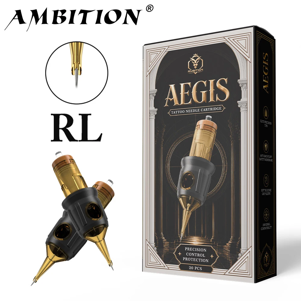 Ambition AEGIS RL Round Liner Needles Microblading SMP & Semi-Permanent Tattoo Cartridge Needle 20pcs 1rl 3rl 5rl 0.30mm 0.35mm