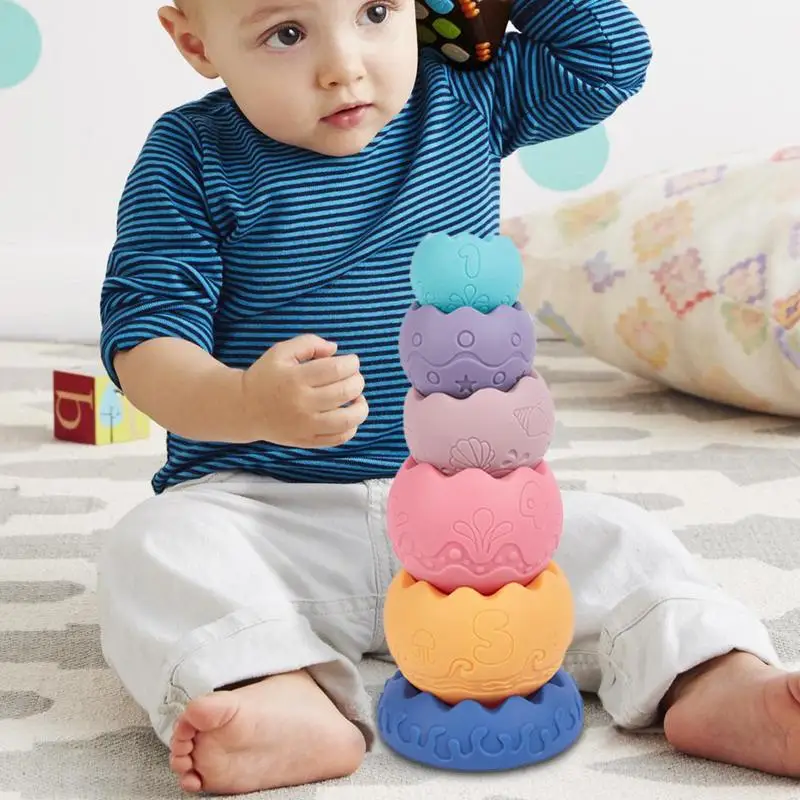 Stackable Toys For Kids Stackable Toys Sensory Eggshell Stacking Toys Learning Toys Soft Preschool Motor Skill Building Blocks