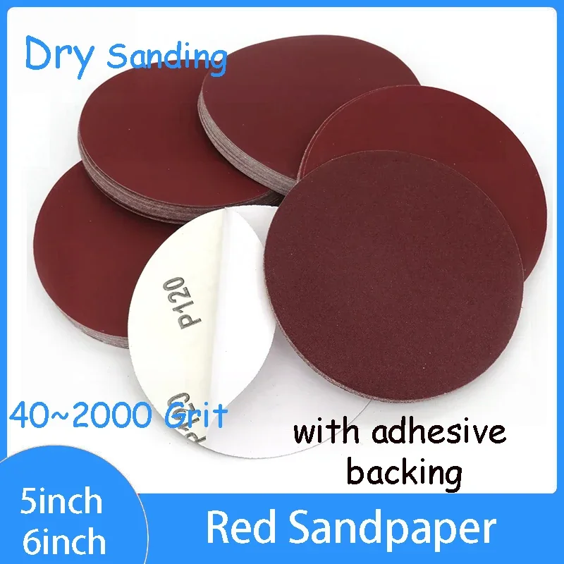 

10pcs Sanding Sheets Self adhesive Sandpaper 5 6 Inch 125 150MM Dry Grinding Saning Disc 60 to 2000 Grits for Sanding Polishing
