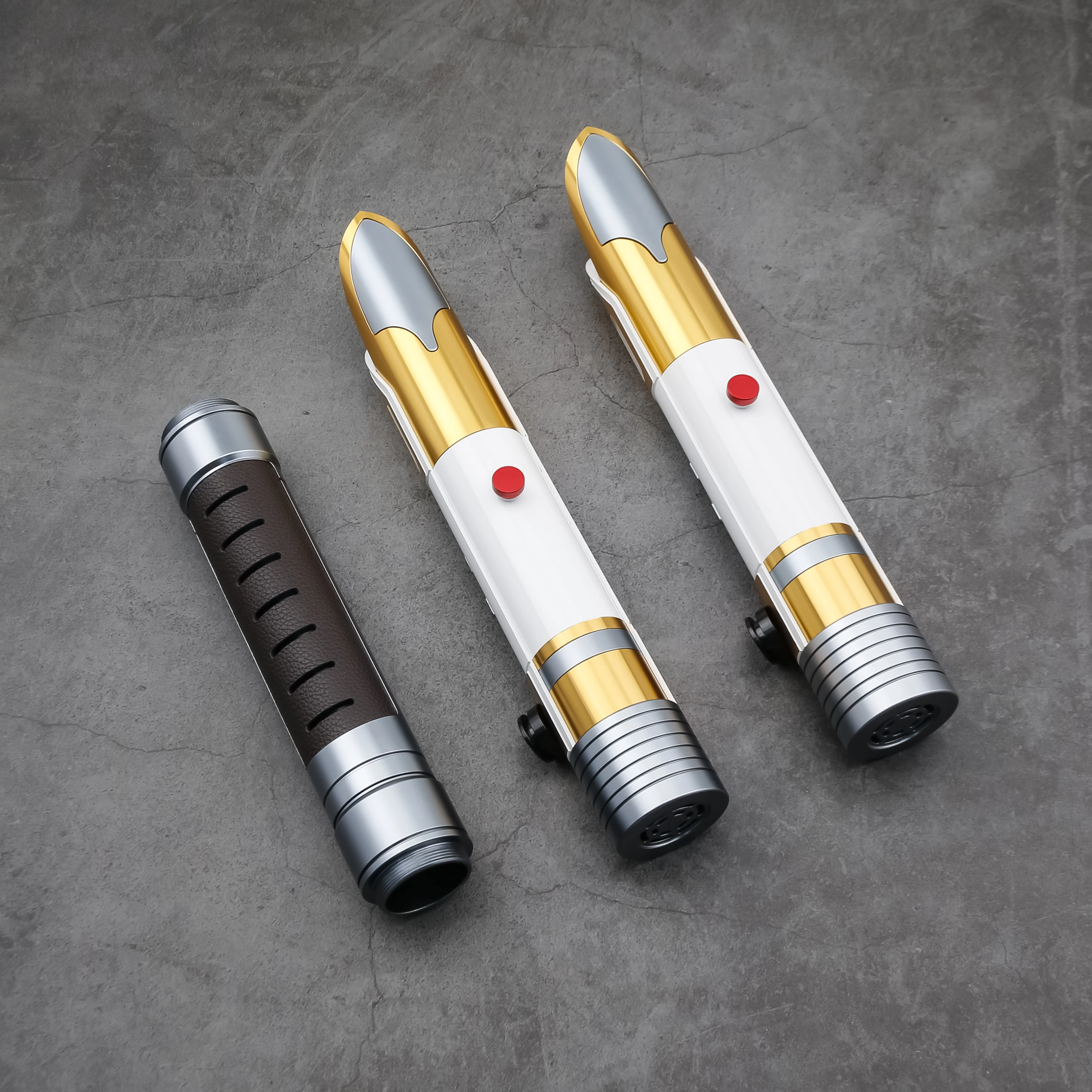 TXQSABER 2 uds doble hoja protector de templo ligthsaber Neo Pxiel aplicación Bluetooth Control Jedi Blaster espada láser Cosplay juguetes para niños