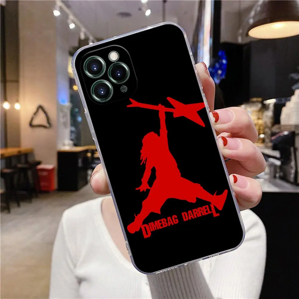 Clear Case For iPhone 16 15 14 13 12 11 Pro Max Mini Xs XR 8 Plus Dimebag Pantera Rock Band Darrell Cover For iphone 16 Pro Case