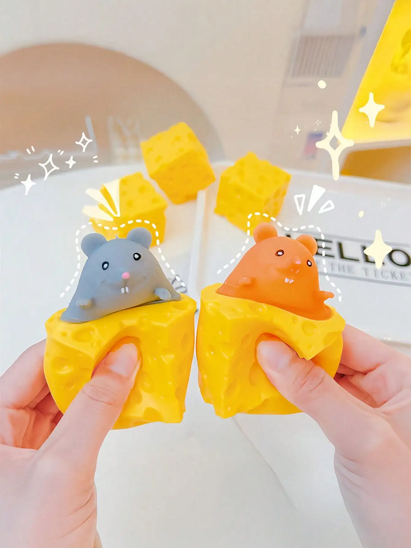 1pc Mouse In Cheese Cup Squishy Toy, Cute Hidden Mouse Mochi Squishy, Soft Slow Rebound Animal Squishy, Sensory Fidget Toy, Novelty Desk Toy, Birthday Gift, Party Favor, Easter Basket Filler, Halloween Gift, Christmas Stocking Stuffer