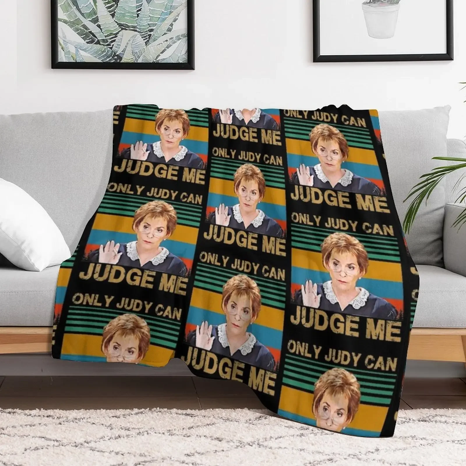 Funny Only Judy can judge me Retro Vintage Throw Blanket Ultra Soft Flannel Fleece Blanket for All Seasons