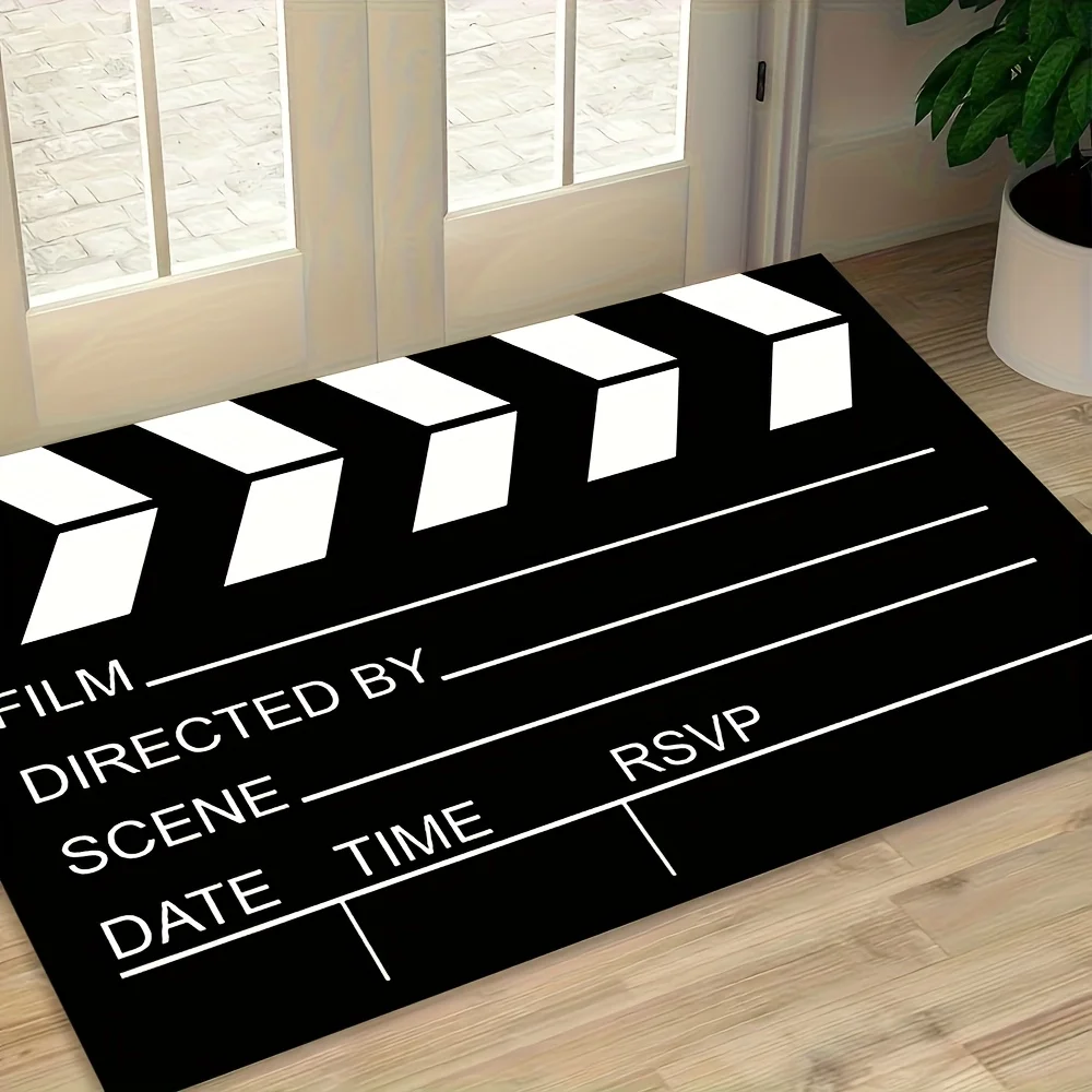 Vintage Projector Theme Movie Night Clapperboard Retro Cinema Atmosphere Table Cinema Rug Kitchen Door Kids Birthday Gift