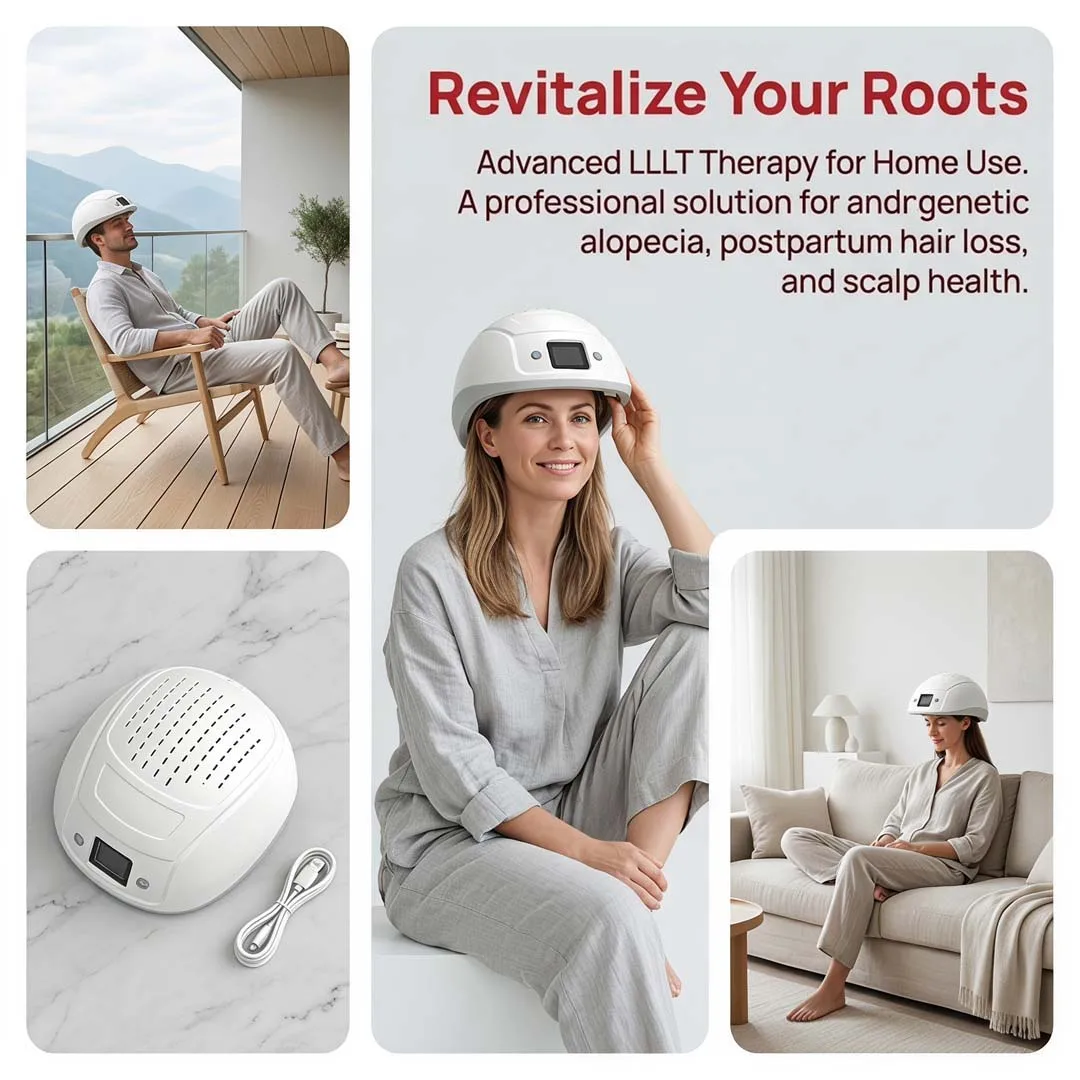 448 LEDs 650nm Laser Hair Regrowth Hat for Stress Hair Loss Treatment Alopecia Areata Therapy Cap Office Relieve Device