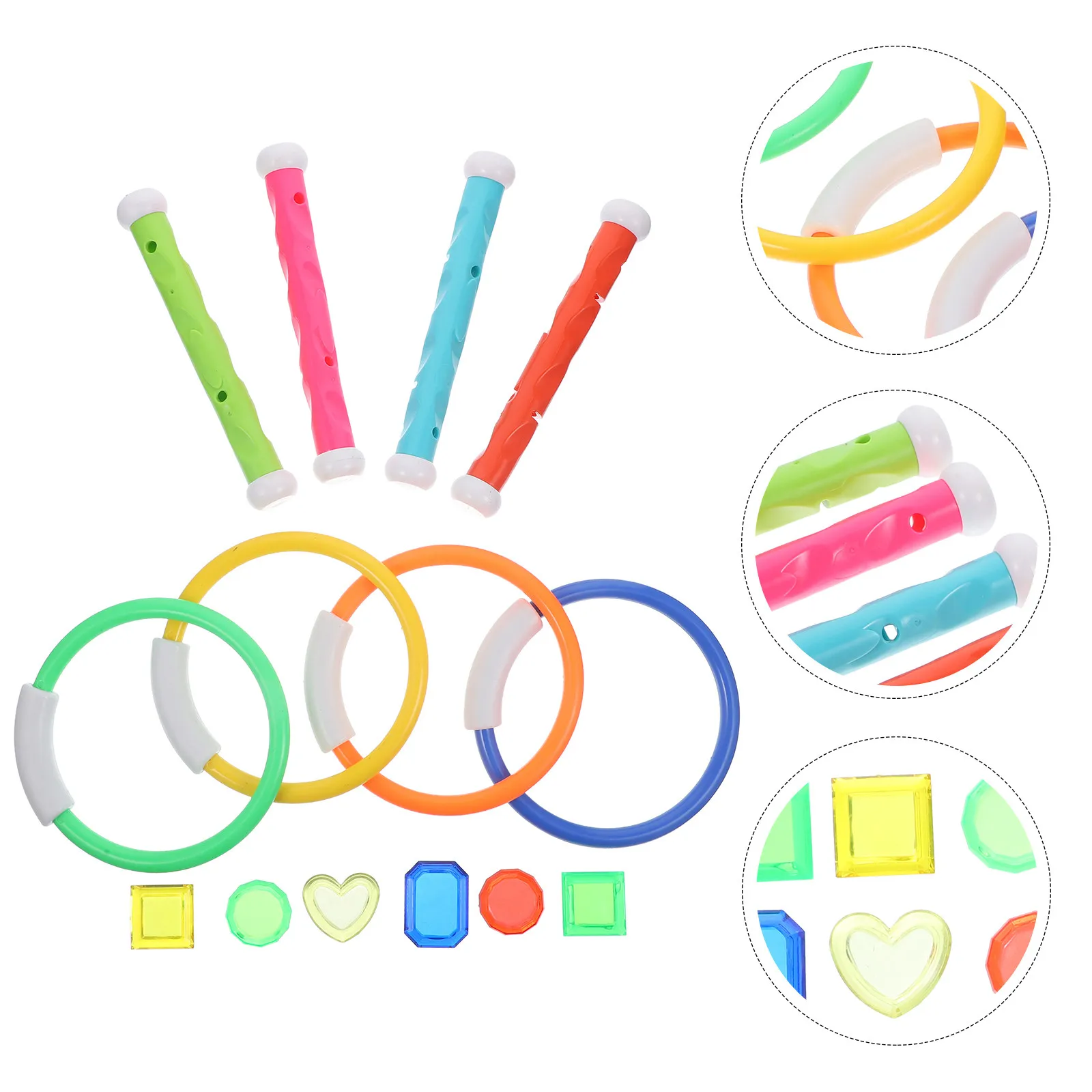 

1Set Bright Color Diving Training Rings for Swimming Ages 4-12 Underwater Skill Practice Fun Pool Ring Game Safe