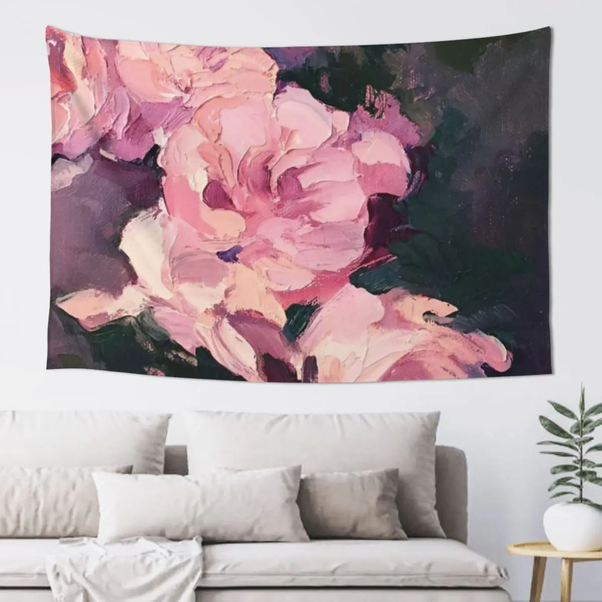 

Pink Flowers Painting Tapestry Bedroom Decoration Hanging Wall Decoration Bedroom Bathroom Decor Tapestry