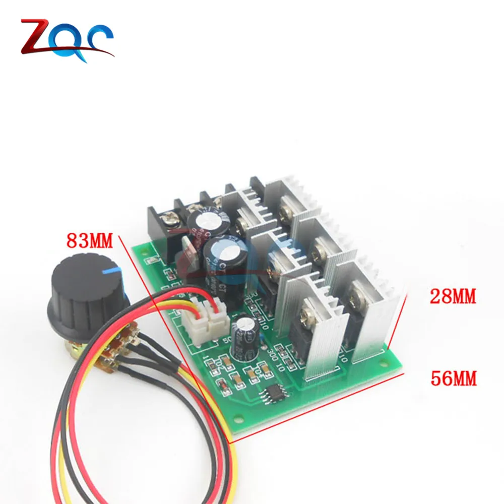 Controlador de velocidad del Motor, regulador eléctrico PWM con interruptor Reversible, 12v, 40A, PWM, CC, DC9V-55V