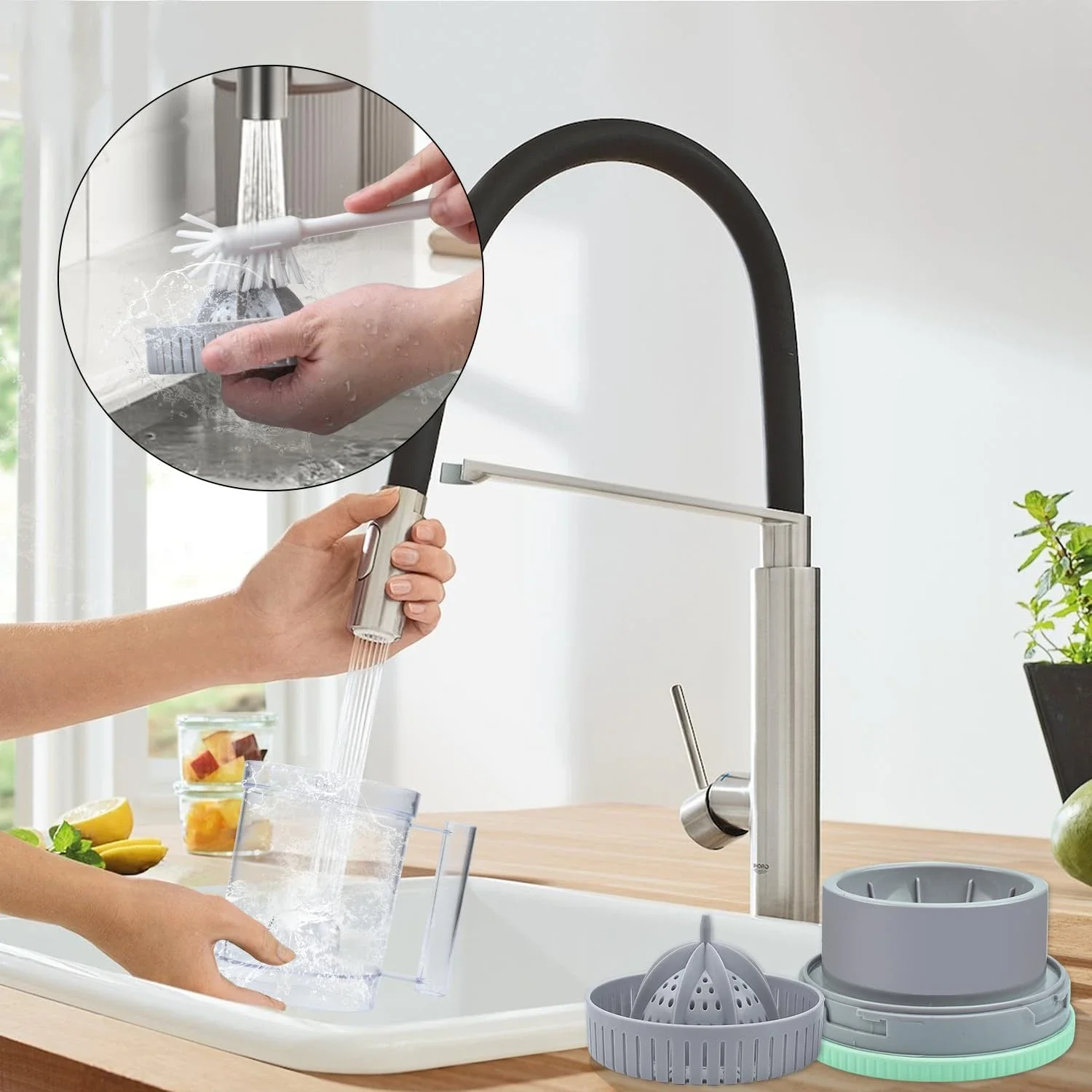 آلة عصارة الحمضيات القابلة لإعادة الشحن مع كابل USB وفرشاة تنظيف ، سهلة الاستخدام ، فواكه ، ليمون ، وجريب فروت ، Po