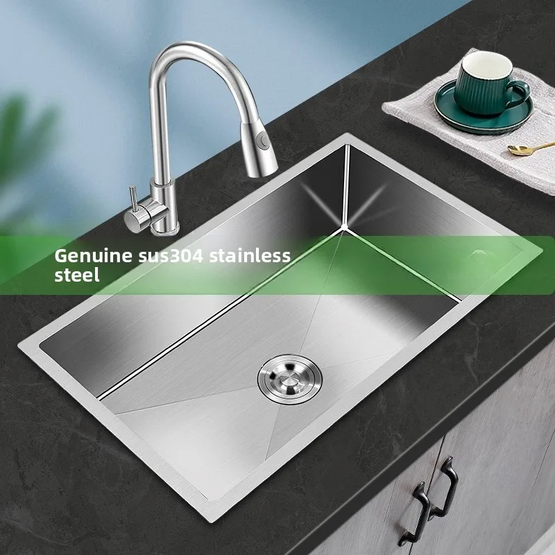 

Stainless Steel SUS304 Undermount Large Single Bowl Kitchen Sink Narrow Rim Bar Countertop Utility Basin USA EU Kitchen Sink