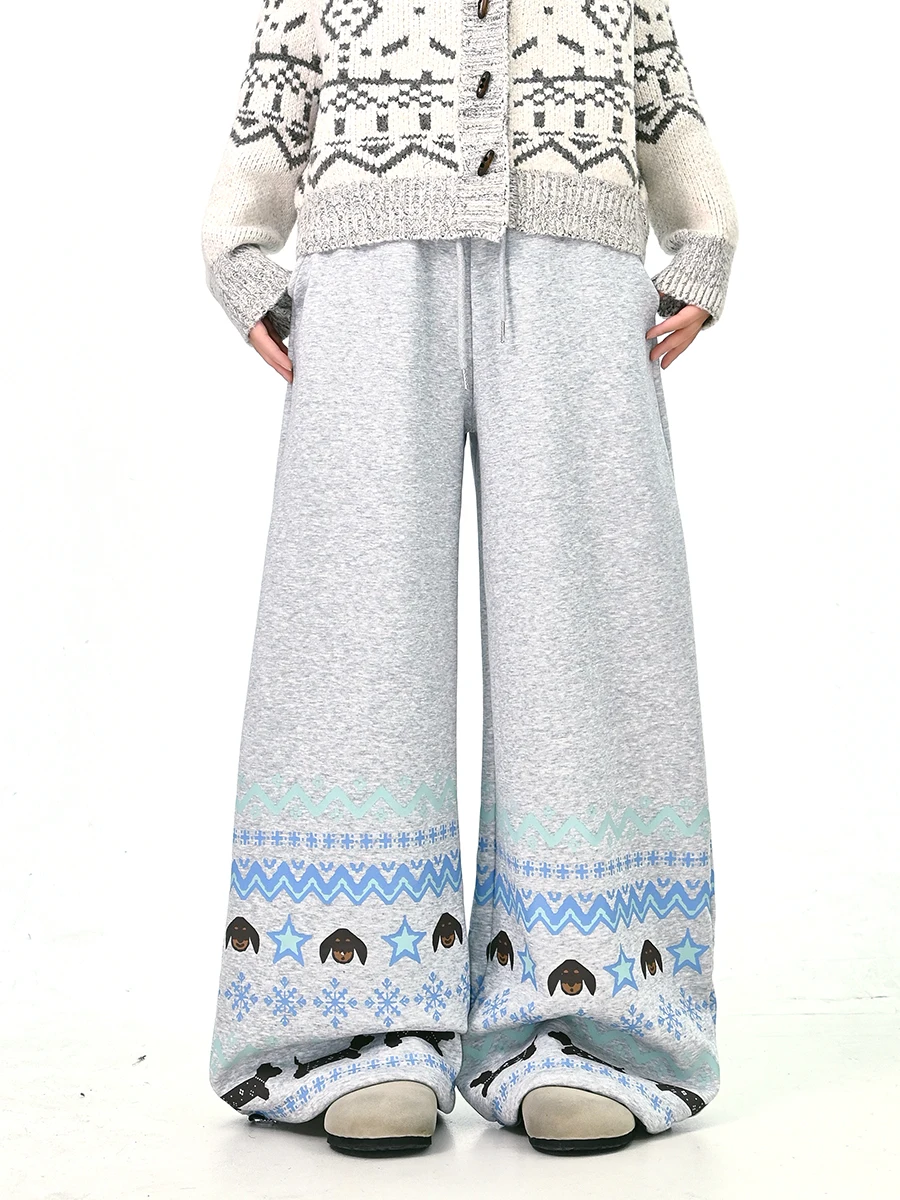 

Свободные женские повседневные брюки в американском стиле, широкие, в пол, зимние, новинка, удобные, уличные джинсы