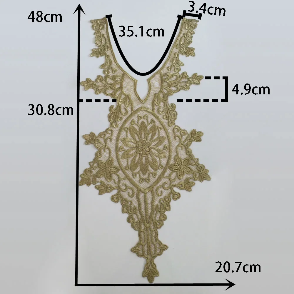 Wholesale sales of 1-10 pieces of embroidered gold thread collar sewing lace DIY decoration with clothing accessories lace trim