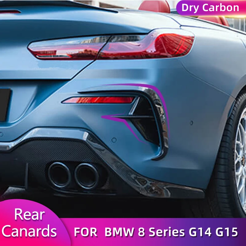 

Dry Carbon Fiber Car Rear Bumper Air Vents Trims For BMW 8 Series G14 G15 840i M850i M Sport 2018-2022 Auto Racing Rear Canards