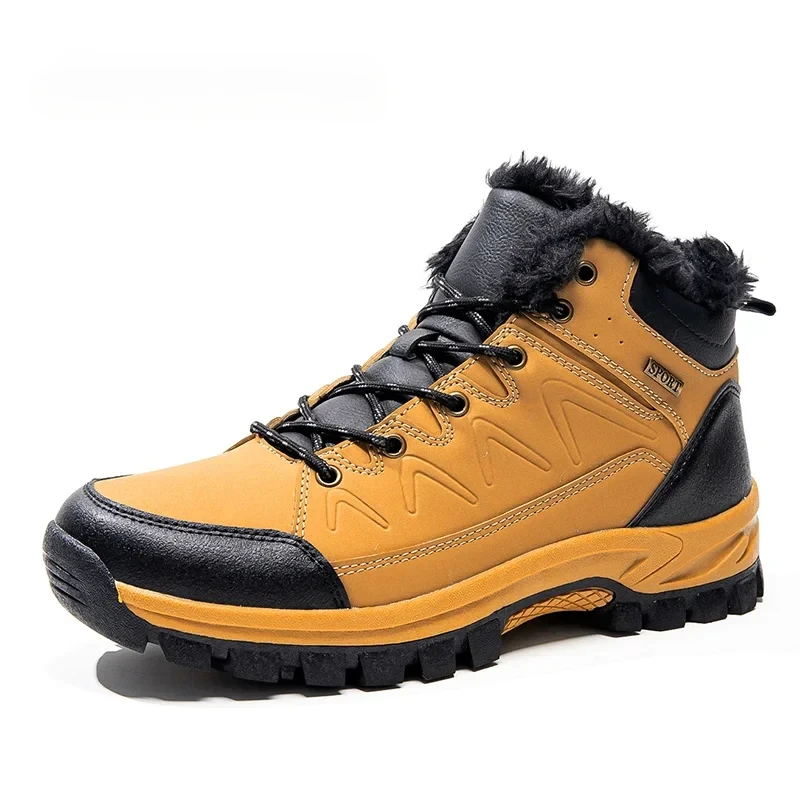 

Men's Winter Boots Waterproof Warm Plush Non-slip Winter Snow Boots Fashion Thick Bottom Men's Large Size Plus Size 39-48 2024