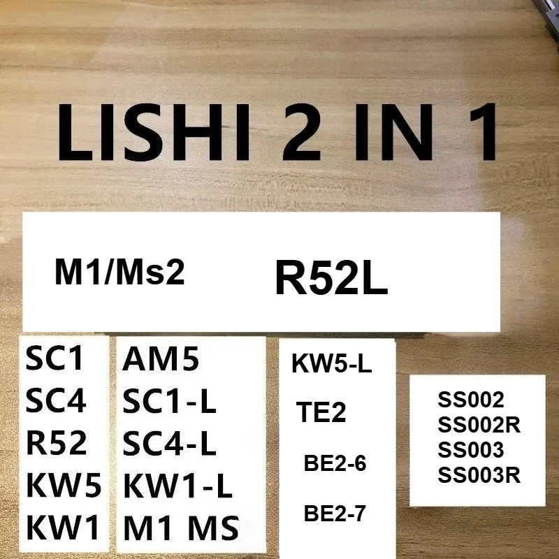 

1pcs Locksmiths 2 in 1 lishi SS002pro KW1 KW5 SC1 SC4 SS001 lw4 lw5 R52 AM5 r52l Te2 M1 MS2 BE2-6 BE2-7 SC1-L KW1-L sc4-l Decodr