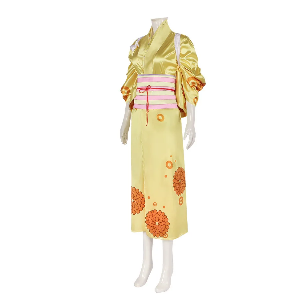 Yellow Sailor Outfit Anime Character Costume loween Kimono Set  Kiku No Sa Clothing for Women Stage Performance