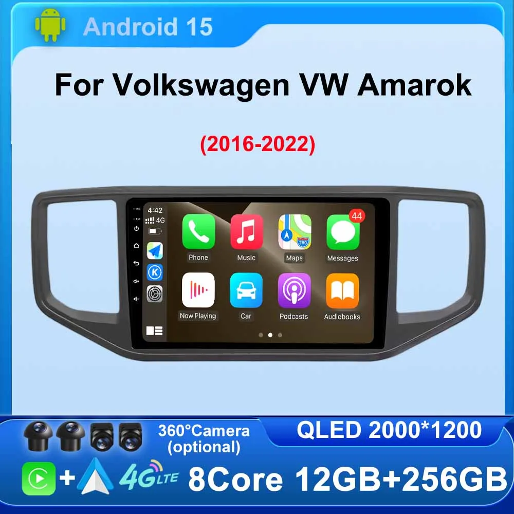 

Android 15 for Volkswagen VW Amarok 2016-2022 Car Radio GPS Navigation Multimedia Video Player Stereo 360 Panoramic Camera 8Core
