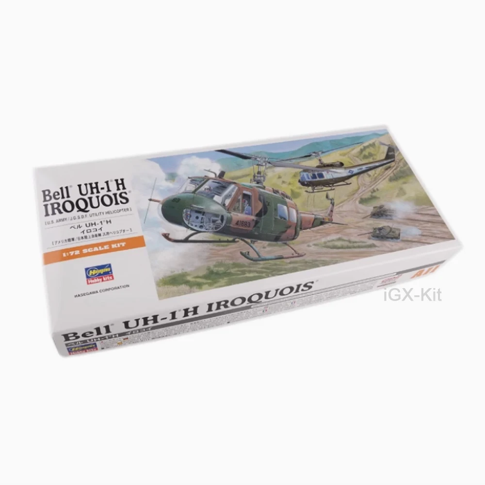 Hasegawa 00141 1/72 Scale US UH1 UH-1H Iroquois Search and Rescue Helicopter Aircraft Hobby Craft Toy Plastic Model Building Kit