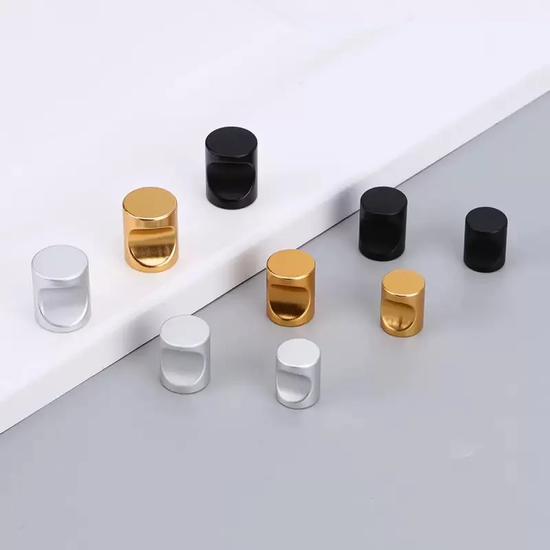 Aluminum alloy single hole circular thumb handle, drawer wardrobe showcase drawer handle, minimalist furniture handle