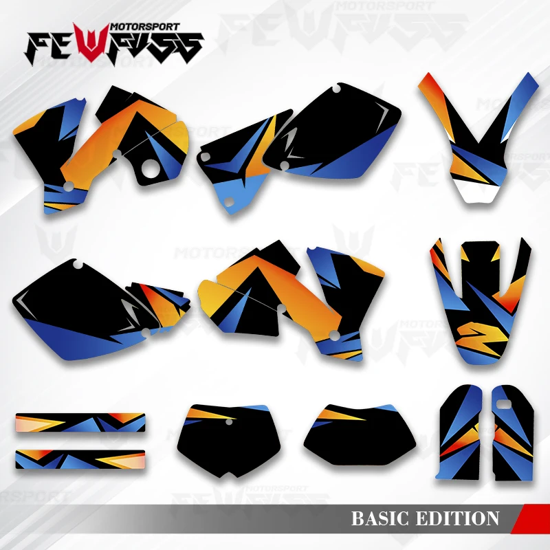 Fewfuss Motorcycle Graphics Decal Stickers Kits for KTM SX SXF EXC XCW 2001 2002 Number Name Background Custom