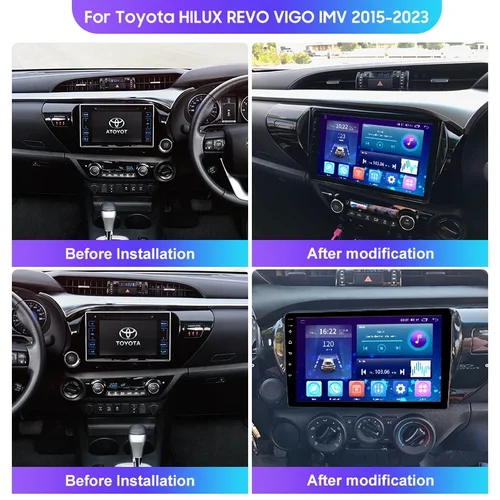 Imagen 2 del producto Para Toyota HILUX REVO VIGO IMV 2015-2023 9 ""Radio de coche reproductor de vídeo Multimedia sistema de navegación estéreo GPS 4G/WIFI Auto CarPlay
